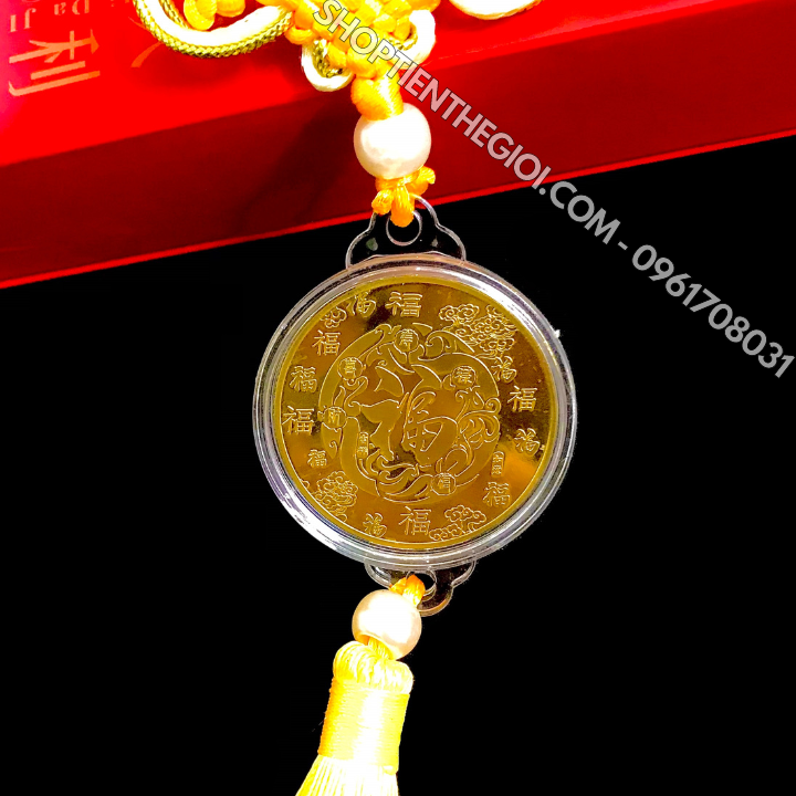 Dây Treo Xu Tỳ Hưu mạ vàng in màu - SP005940